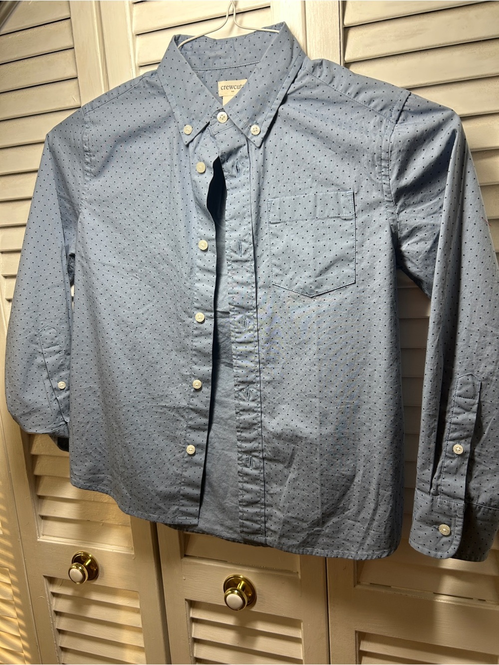 Crewcuts Boy’s Light Blue Dot Button-Down Shirt Size Size 8